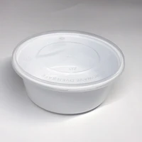 10pcsset 300ml plastic disposable lunch soup bowl food container storage box with lids lunch fruit food packaging box white