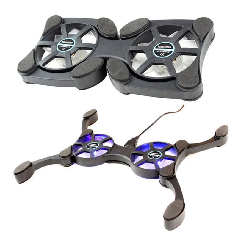 Складной маленький вентилятор для ноутбука с USB охлаждающая подставка тихий 2 шт.