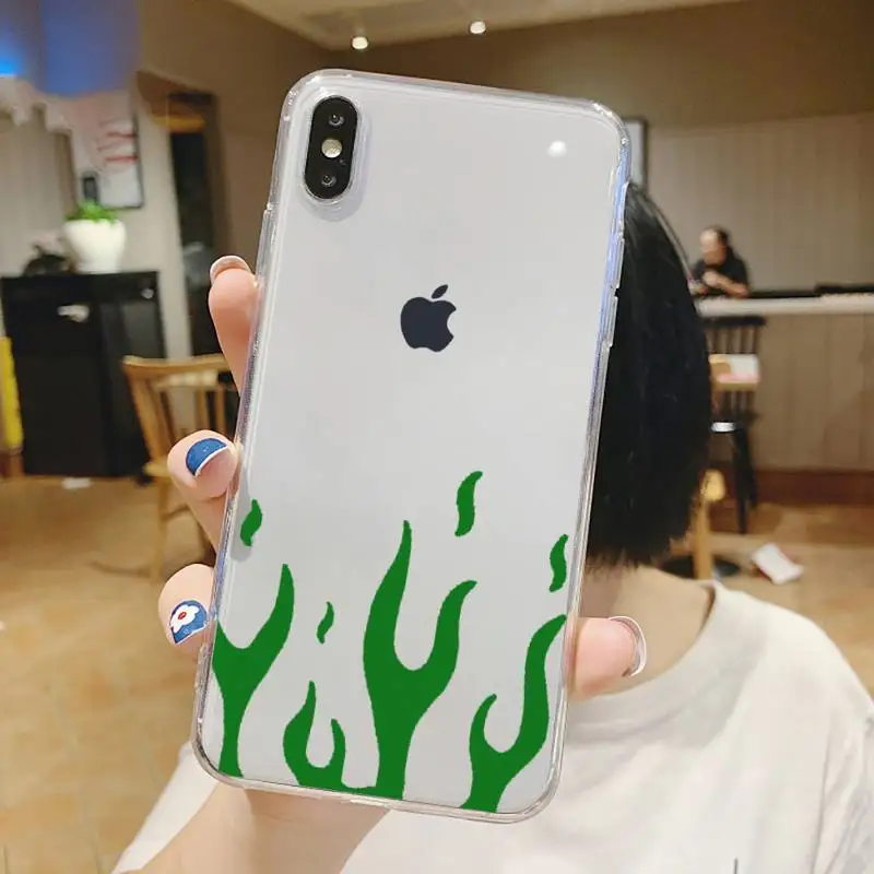

Flame fire pattern Phone Cases Transparent for iPhone 6 7 8 11 12 s mini pro X XS XR MAX Plus