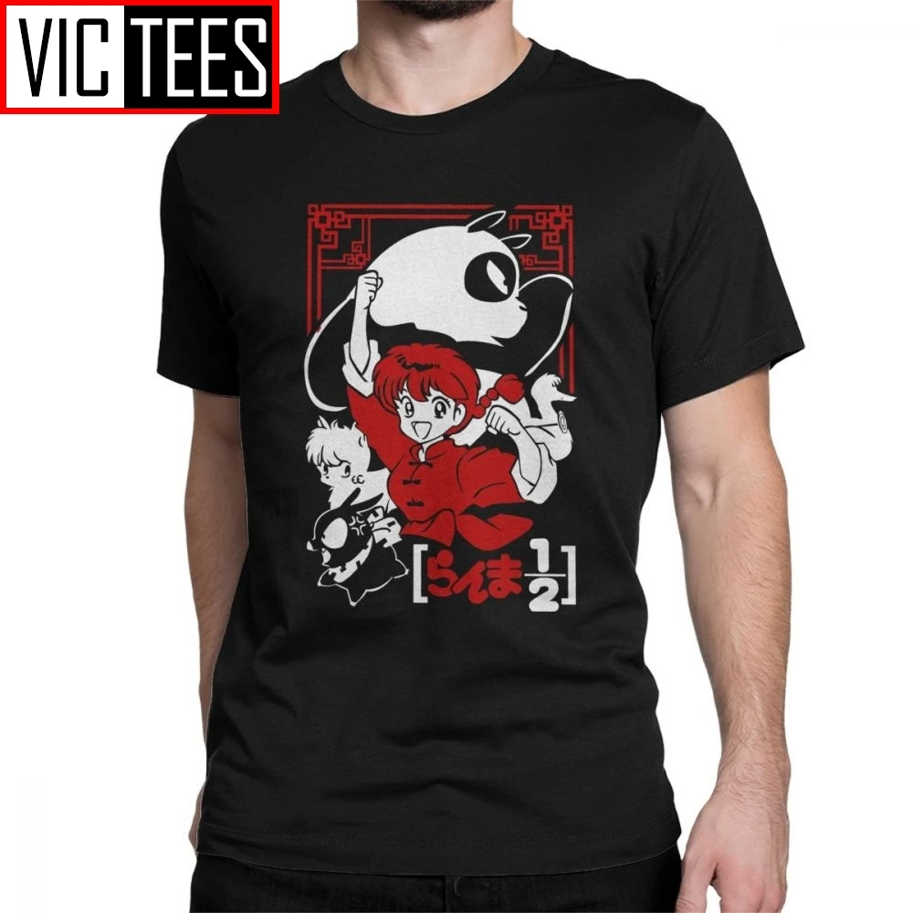 

Ranma 12 Men T Shirts Anime Manga Ryoga Rumiko Martial Pig Cute Panda Tees Camiseta T-Shirts Cotton Clothing Shirt