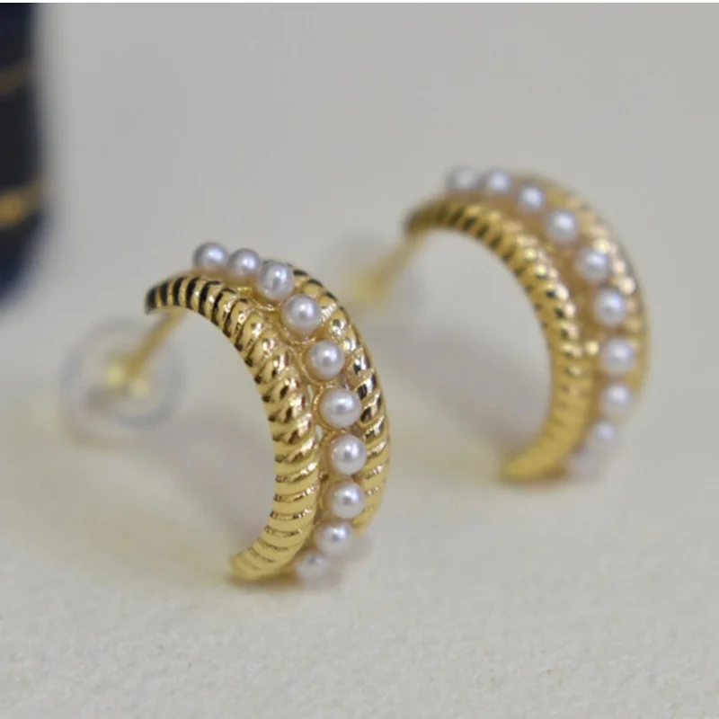 

Женское кольцо с натуральным пресноводным жемчугом, однотонное Ювелирное Украшение из 18-каратного желтого золота (AU750), универсальная бижут...