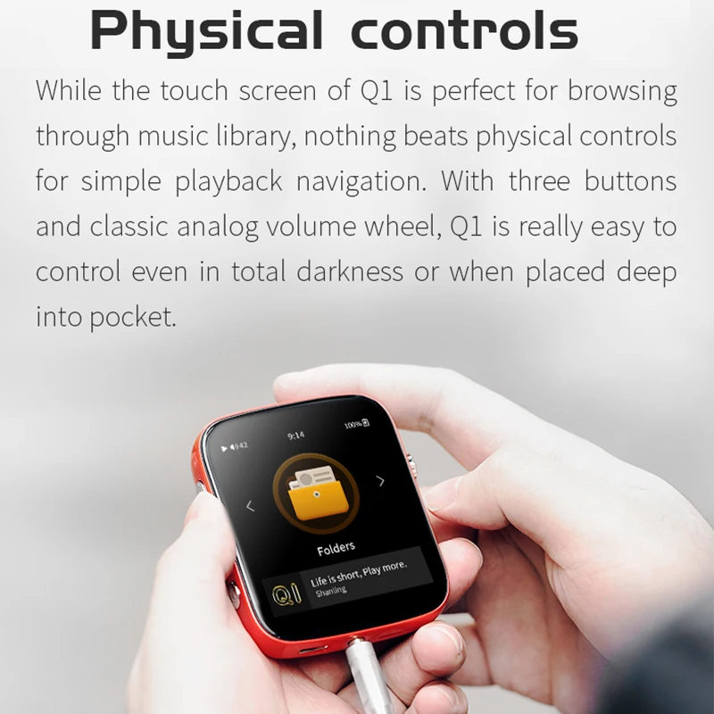 Shanling Q1 ES9218P DAC/AMP двухсторонний Bluetooth Портативный Hi Fi аудио музыкальный плеер MP3 с