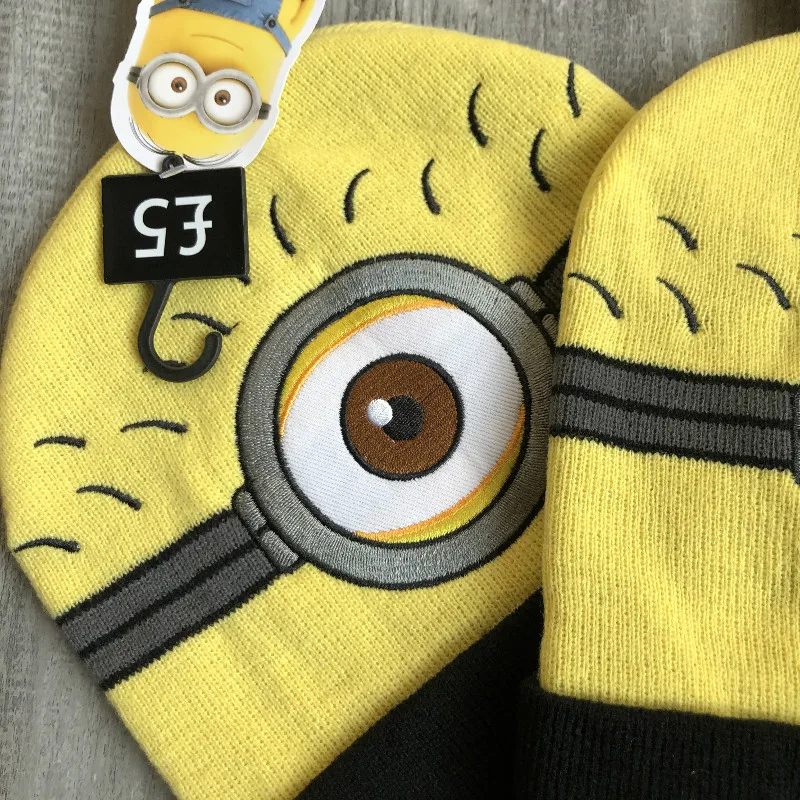 10 шт./лот мультяшная шапочка gorro желтый Миньоны шерстяная шапка Панама Гадкий
