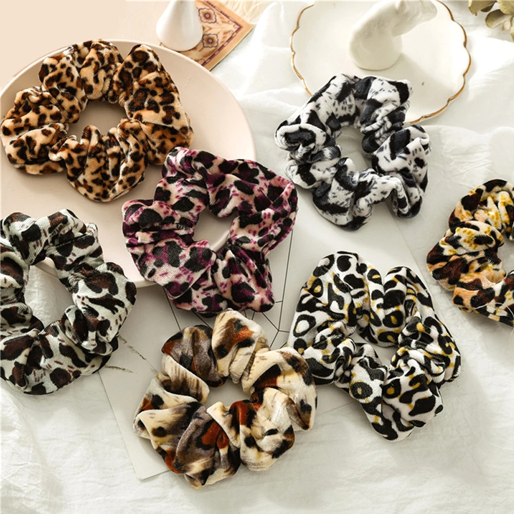 

Scrunchies Hair Ring Hair Ties Rope Autumn Winter Women Ponytail Hair Accessories 1Pcs Girls Hairbands Gifts Leopard Snake Print