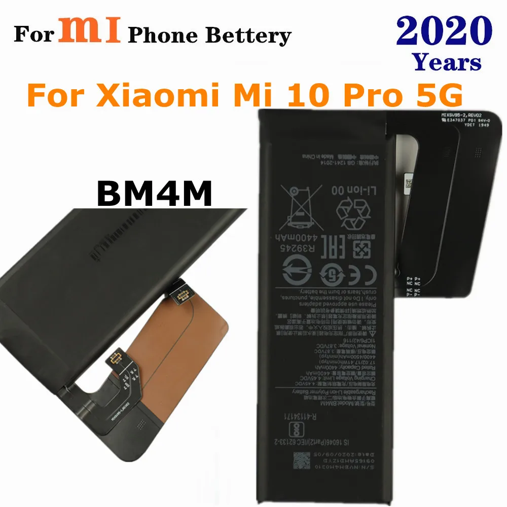 

Replacement Battery BM4M For Xiaomi Mi 10 Pro 5G Xiaomi 10Pro Phone bateria 4400mAh Batteries