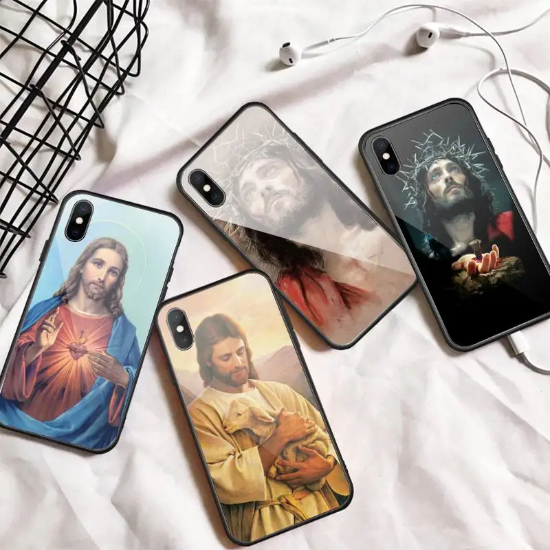 

Faith Christian Religious Jesus Phone Case Tempered glass For iphone 5C 6 6S 7 8 plus X XS XR 11 PRO MAX