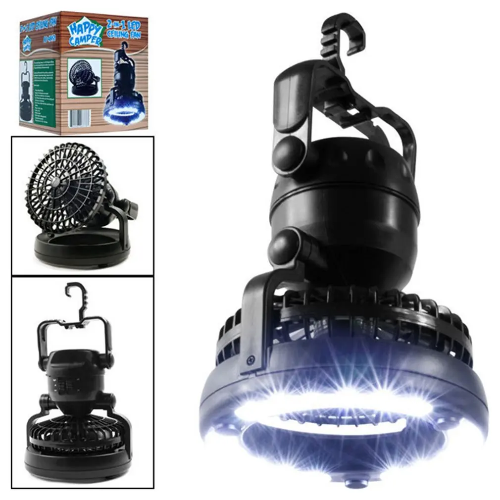 Camping Ceiling Fan Light Portable Hanging Flashlight 18LED Lantern Battery Power/USB Rechargeable Tent Lamp | Бытовая техника
