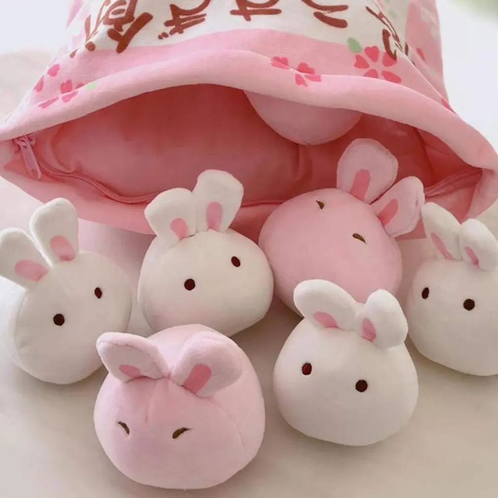 

Kawaii Rabbit Bunny Plush Toy Triver Plushie Stuffed Animals Doll Baby Kids Girls Children Birthday Gift Home Room Decorations