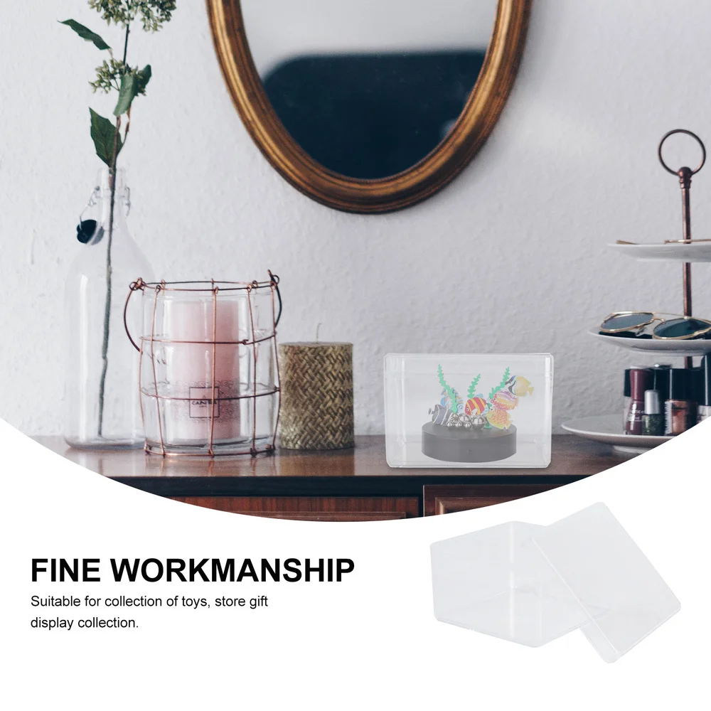 

5pcs Transparent Figurine Collection Containers Model Storage Display Boxes