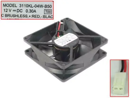 NMB-MAT 3110KL-04W-B50 T00 DC 12V 0.3A 2-проводной 80x80x25 мм вентилятор охлаждения сервера
