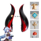 Игровой парик для косплея Genshin Impact Ganyu, заколка для волос, парик для Хэллоуина, карнавала, вечеринки, косплея, аксессуары для волос, реквизит