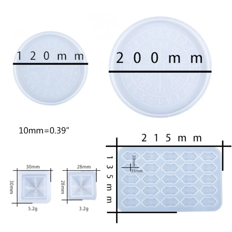 

Crystal Epoxy Resin Mold Energy Symbol Runes Letter Word Model Silicone Mould