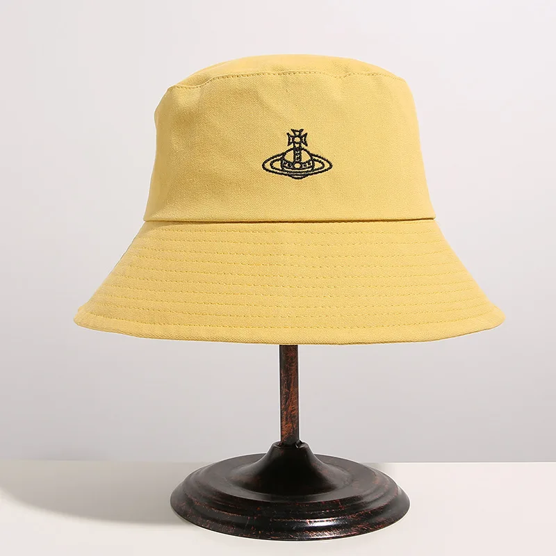 

Japanese Solid Color Embroidery Designer Brand Women's Fisherman Hat High Quality Casual Brand Women's Bucket Hat Sun Hat