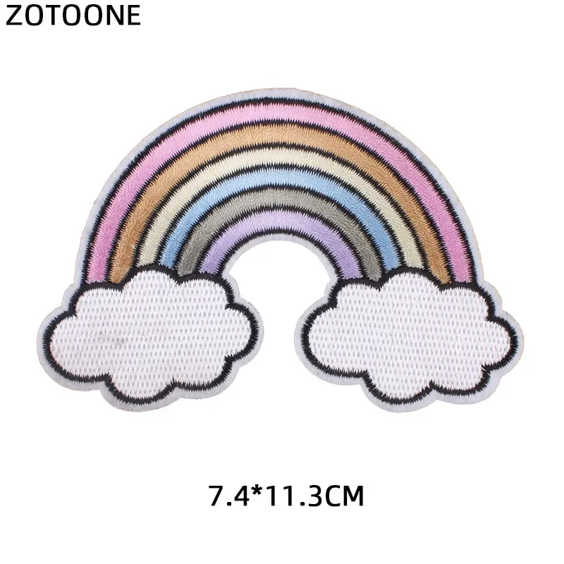 Милая Радужная нашивка ZOTOONE для одежды футболки значки Термотрансферная