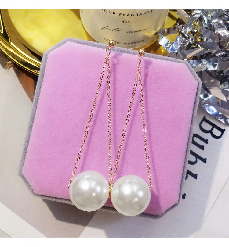 Новая женская большая имитация жемчуга длинный V стиль кисточкой Высокое