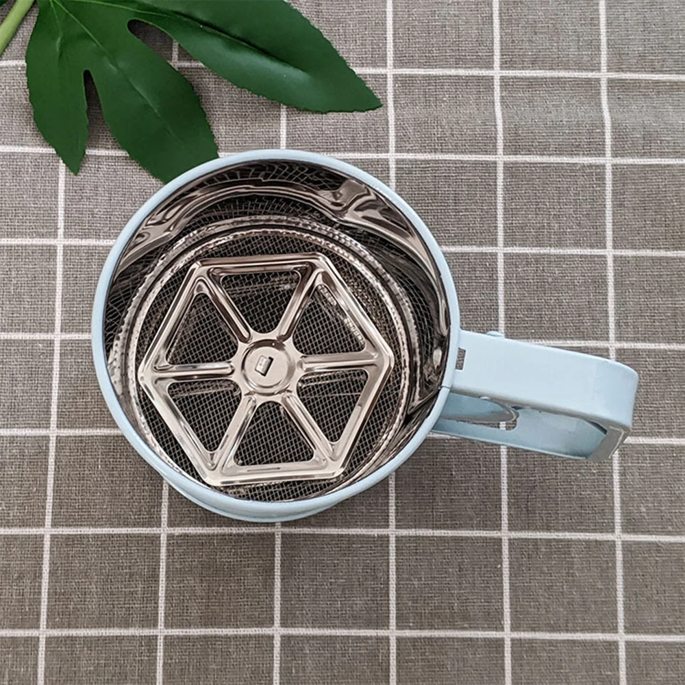 Новый ручной шейкер для муки сетчатый сито из нержавеющей стали чаша порошковой