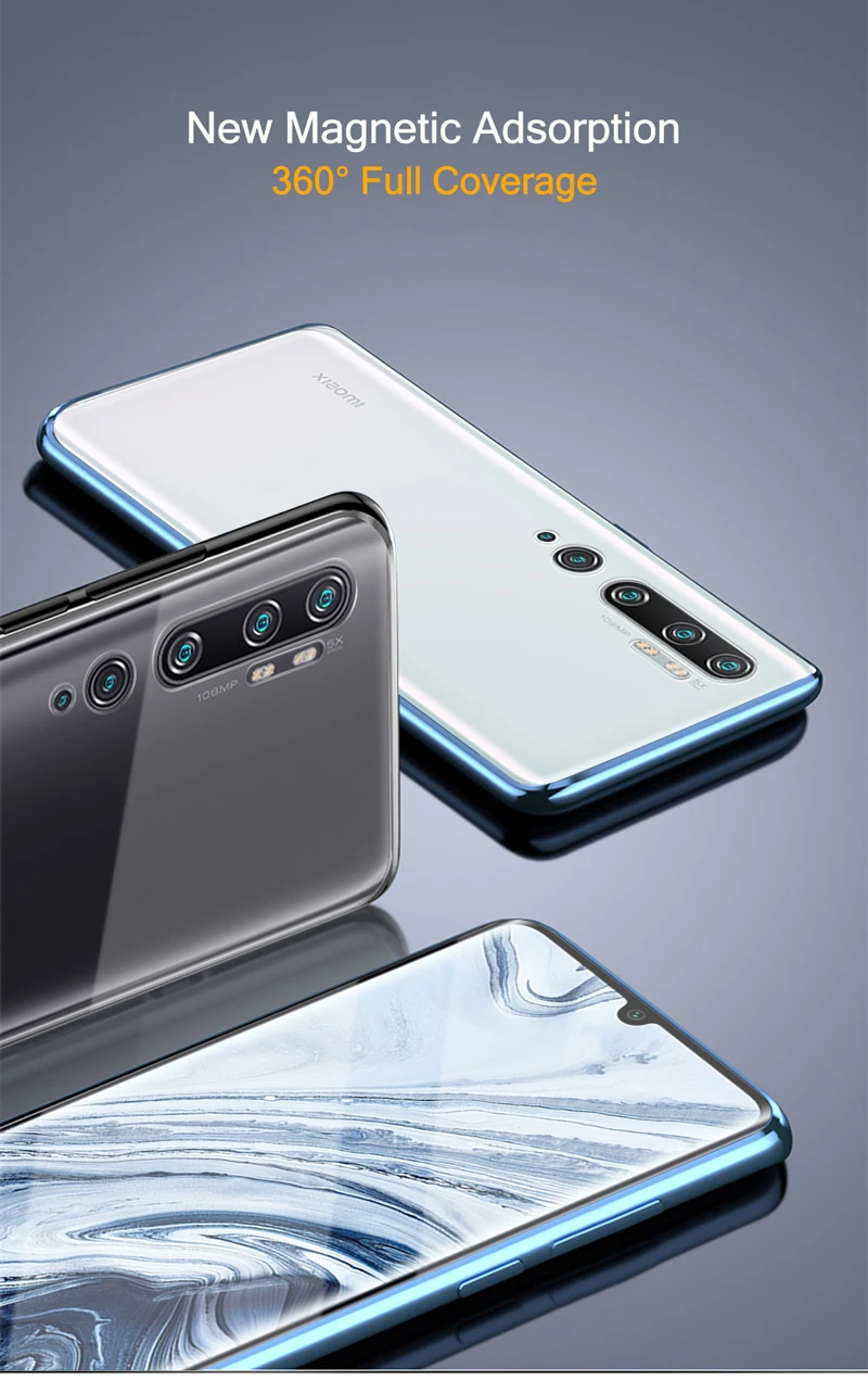 360 Full Body Case For Xiaomi Mi Note 10 Pro A3 CC9 CC9e Lite double sided Tempered Glass Flip Cover Magnet Magnetic | Мобильные
