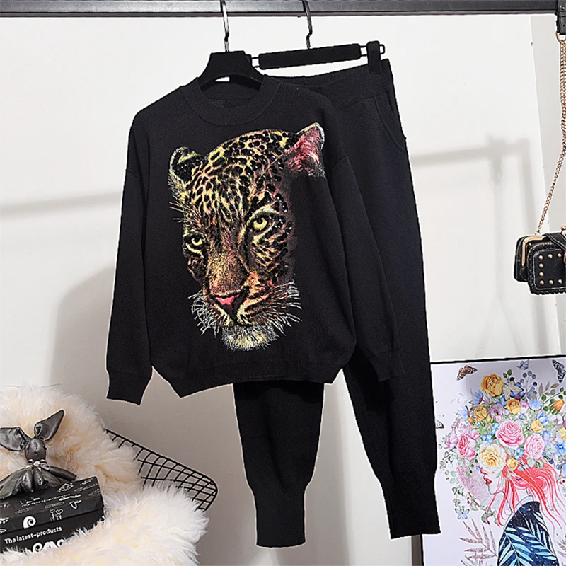 Свитер женская одежда 2020 Осень Зима Новая мода Бисероплетение старый ТИГР