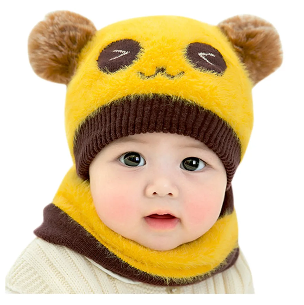 Детская шапка с мультяшными ушками медведя для девочек милая мягкая мальчиков +