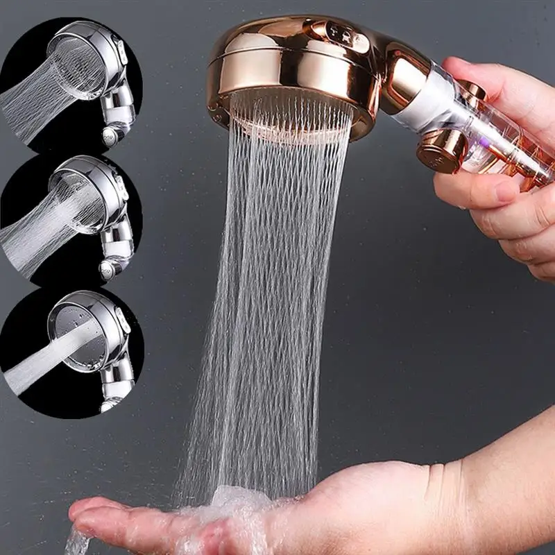

High-pressure 3 Level SPA Shower Head with On / Off Button Water Saving Handheld Shower Hose Set for Bathroom Accessories