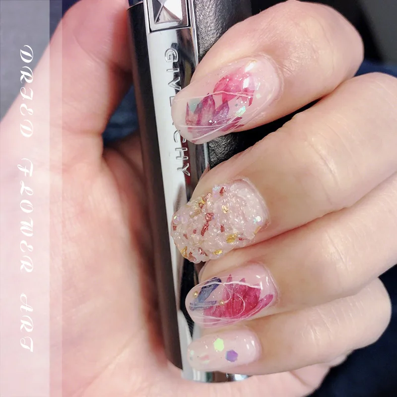 1 коробка цветов для нейл-арта 3D украшения ногтей сушеные цветы листья