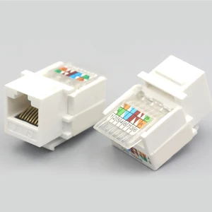 5pcs rj45 cat5e cat6 utp tool free cable adapter amp network cable socket module connector free global shipping