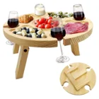 Уличный винный столик с планкой, портативный складной винный столик для улицы, сада, путешествий, пляжа, садовая мебель