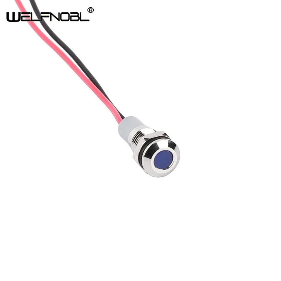 

8mm Panel Mount 1pcs Different Voltage Metal Indicator Light Waterproof Signal Lamp With Pilot Seal Bulb