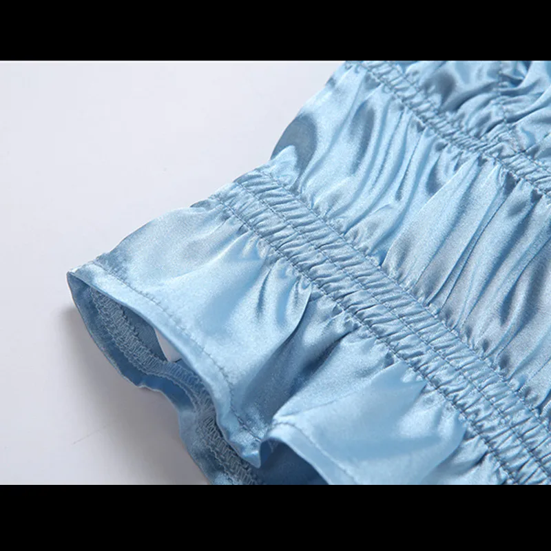 

Women Sexy Solid Chic Tops Ruched Suspender Vest Spaghetti Straps Camis Elegant Streetwear Backless Elastic for Summer Clothes