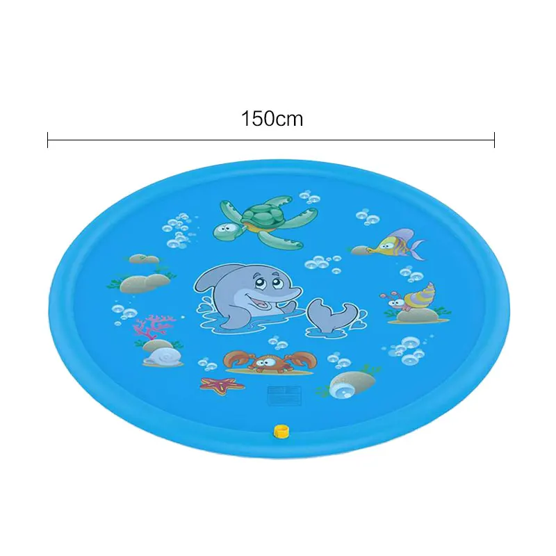150cm Blue Летний детский водный коврик для игр, пляжный коврик для газона, надувная водяная подушка, игрушки, уличная Ванна - Цвет: 150cm Blue