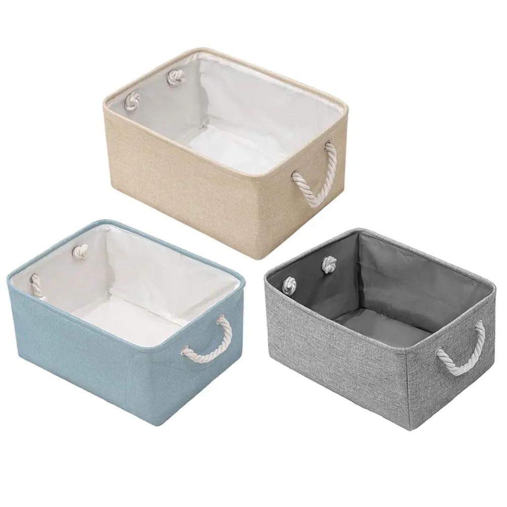 

Laundry Basket Foldable Fabric Toys Storage Cube Basket Handles Organizer with Cotton Rope Handles Toy Wardrobe Clothing Bedroom