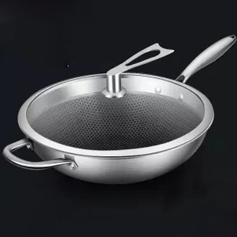 Кастрюля из нержавеющей стали с антипригарным покрытием без масляного дыма