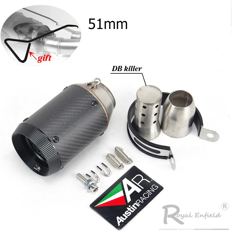 2-51mm 51/60 мм Универсальный moto rcycle выхлопных газов с дБ убийца глушитель выхлопных газов для Остин гоночный мотоцикл выхлопной трубы Escape moto для Yamaha для Honda - Цвет: 2-51mm
