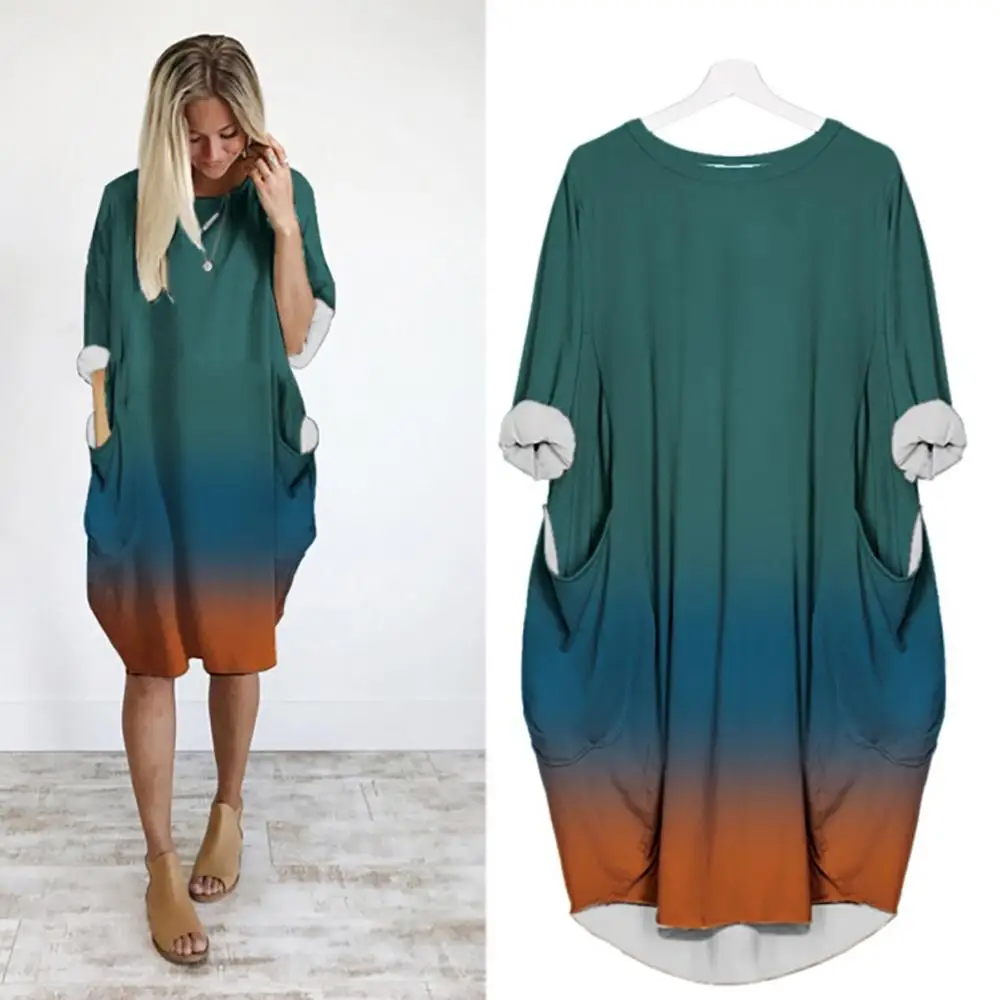 Новинка 2020 весенне осеннее Повседневное платье для женщин размера плюс