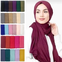 2021 hot selling modal cotton jersey hijab scarf high quality stretch muslim scarves women plain headband foulard wrps 17055cm
