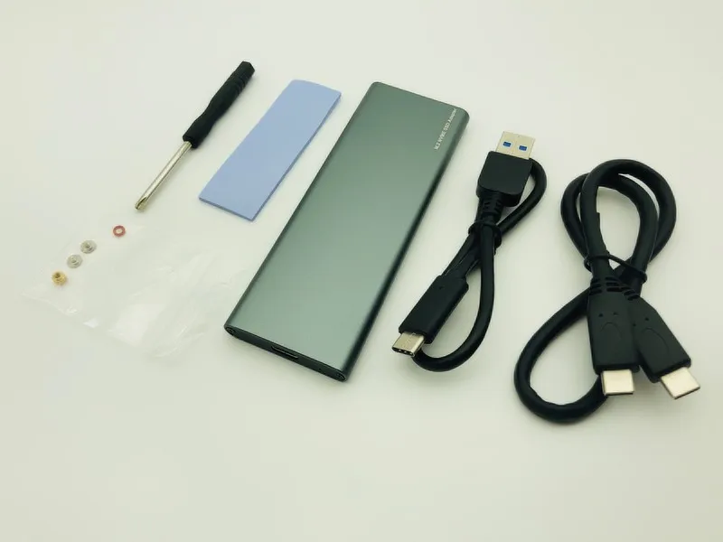 

QINDIAN PCIE M.2 NVME SSD Enclosure M Key Type C USB3.1 2240/2280 SSD Case Full Aluminum 10Gbps External Box for Solid Disk
