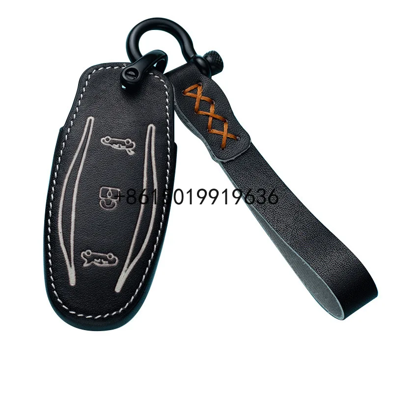 

For Tesla model 3 model x s key bag car key chain leather protective key case cover