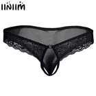 Нижнее белье мужское, сексуальное, прозрачное, с кружевом