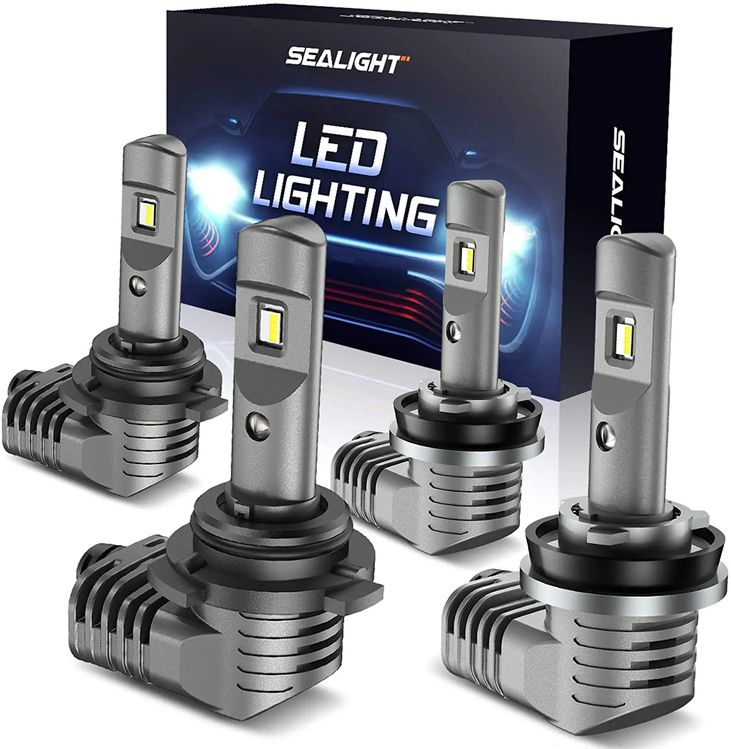 

SEALIGHT S2 серия 4 шт. 9005/HB3 H8/H11 Светодиодный ные лампы для фар 200 Вт 6500 лм яркие лампы K белые чипы CSP комплект светодиодных фар