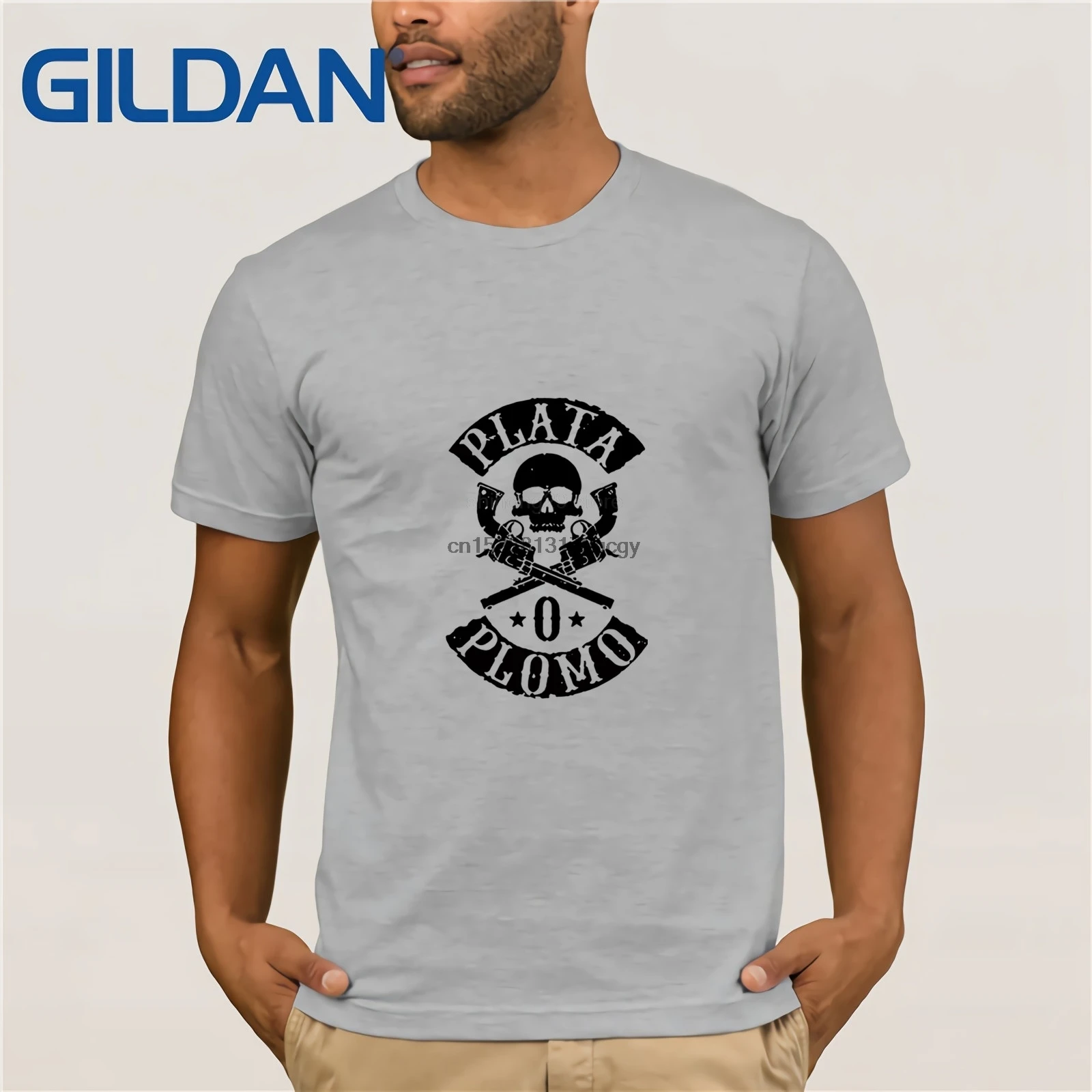 Футболка с принтом черепа О-образным вырезом Hombres Camisetas на заказ Pablo Escobar