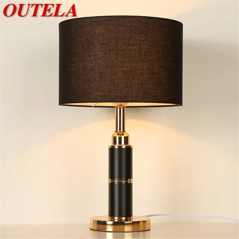 

OUTELA Table Lamps Modern Luxury Design LED Black Desk Light Decorative For Home Bedside