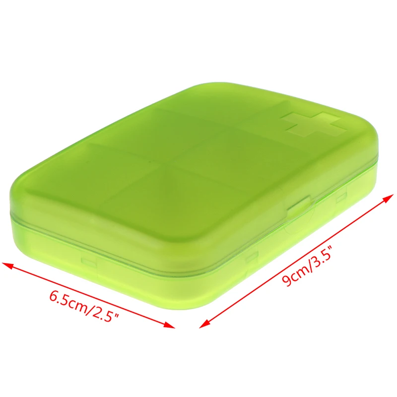 

1Pc Portable 6 Cells Travel Damp-proof Pill Medicine Drug Storage Case Box Container 4 colors