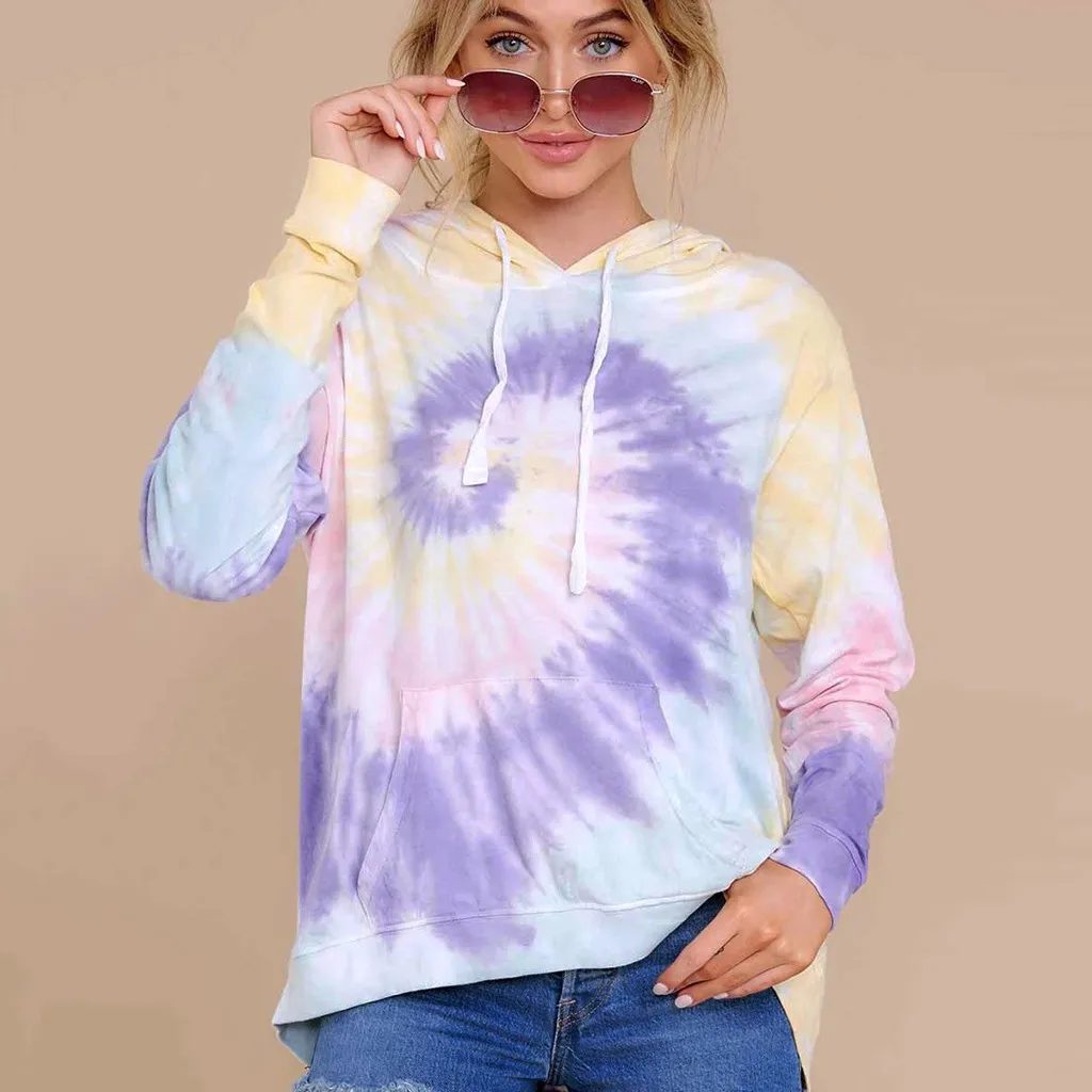 

women sweatshirt Women Loose Tie-Dye Printed Hoodies Pullover Casual Long Sleeve Sweatshirts Tops Daily sweatshirt women 20826