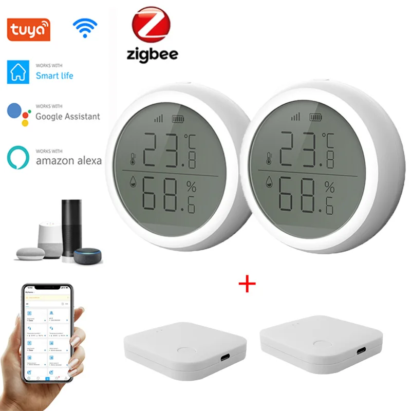 Zigbee temperature humidity sensor. Temperature humidity sensor tuya. smart wi-fi датчик температуры и влажности avatto.