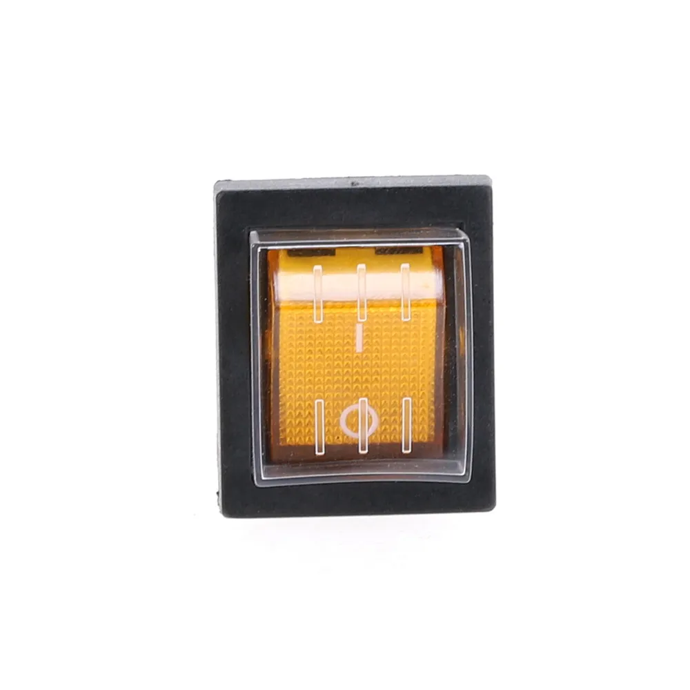 yellow and cap KCD2 кулисный переключатель ВКЛ-ВЫКЛ 2 положения 4 Pin DPST электрооборудование с светильник выключатель питания 16A 250VAC 20A 125VAC цепной переключатель - Цвет: yellow and cap