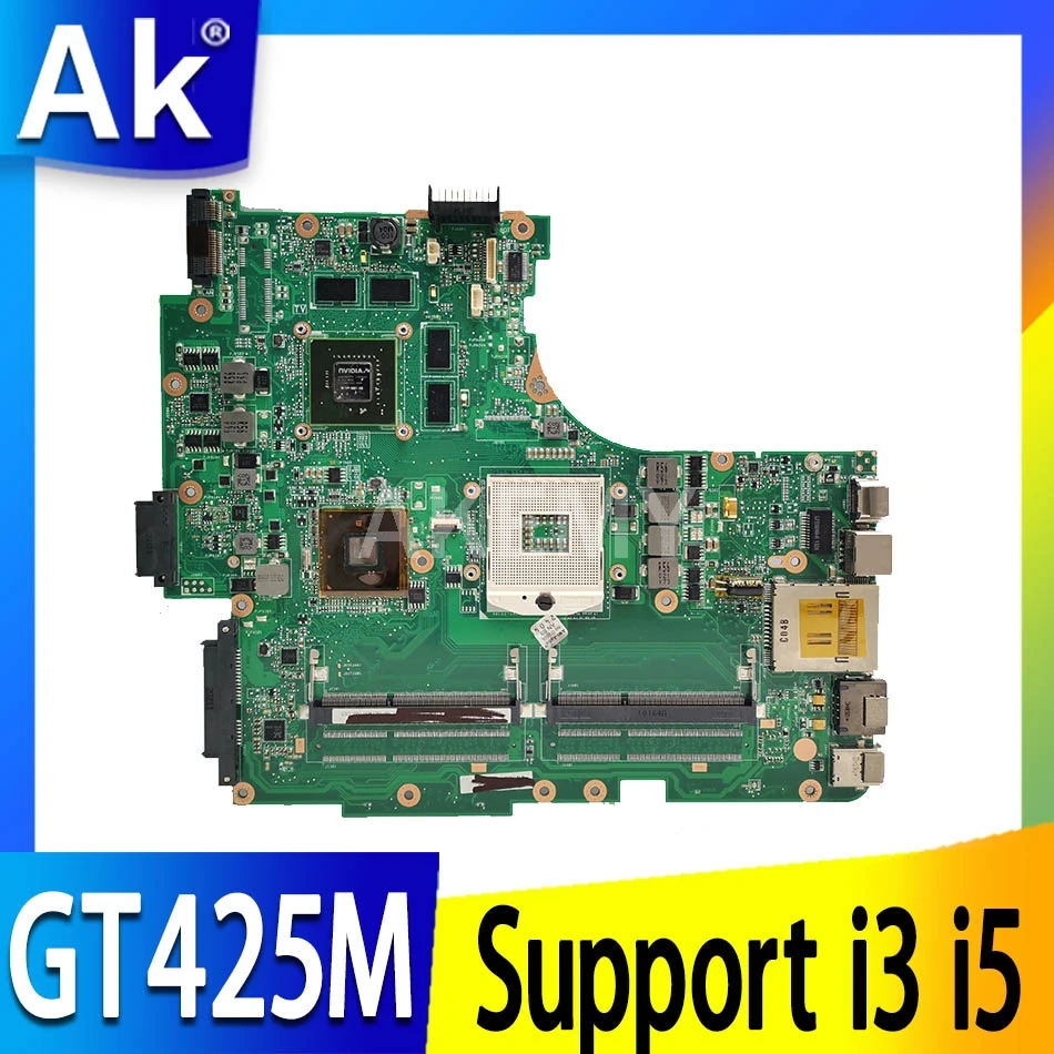 Для материнской платы ноутбука ASUS N53J N53JF N53JN N53JL N53JG HM55 W/ GT425M 1G 2 * RAM слот для