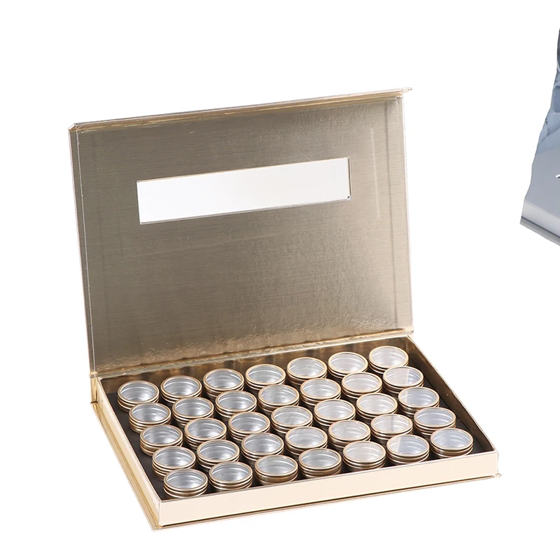 

35 Grids Nail Art Decoration Accessories Storage Box Rhinestone Crystal Manicure Tool Display Rack Aluminum Jar Cardboard Box