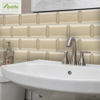 funlife%c2%ae 10x20cm beige marble tile sticke home decorative peel stick kitchen removable oil proof diy waterproof wall stickers