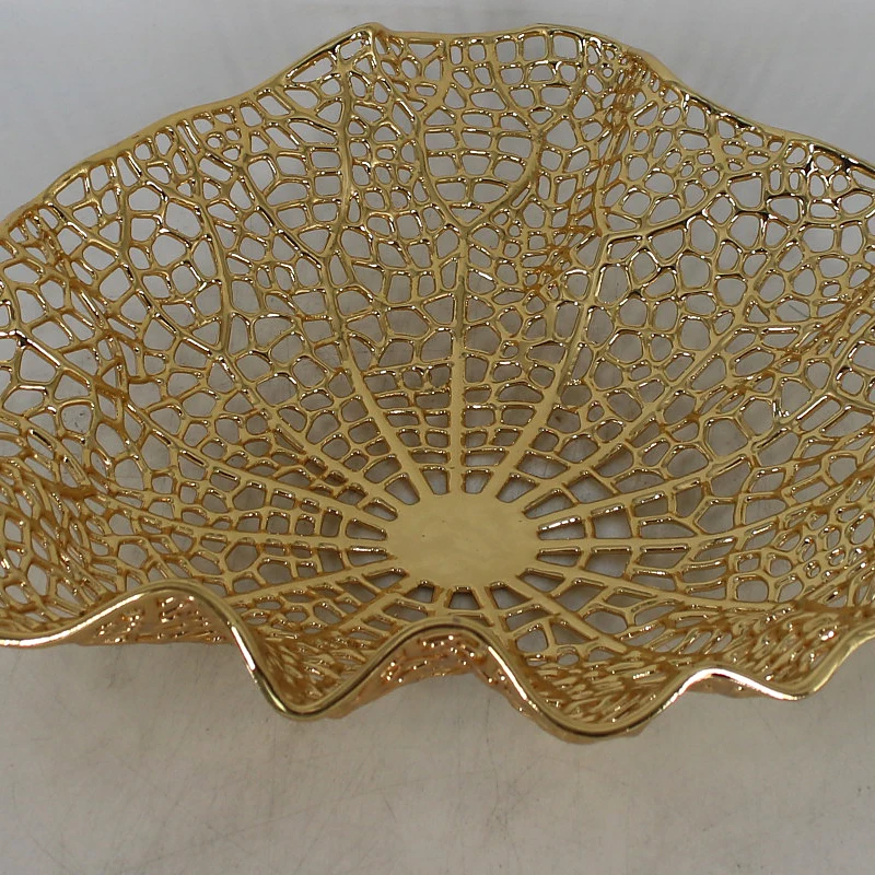 

Alloy Irregular Metal Fruit Plate Wedding Home Decoration