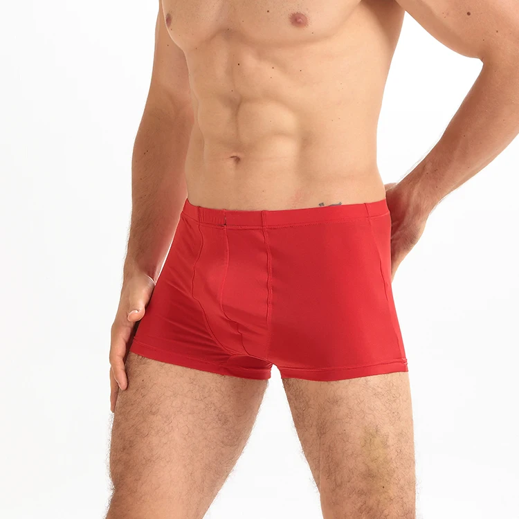 Сексуальное мужское нижнее белье боксеры шорты из ледяного шелка u-образные